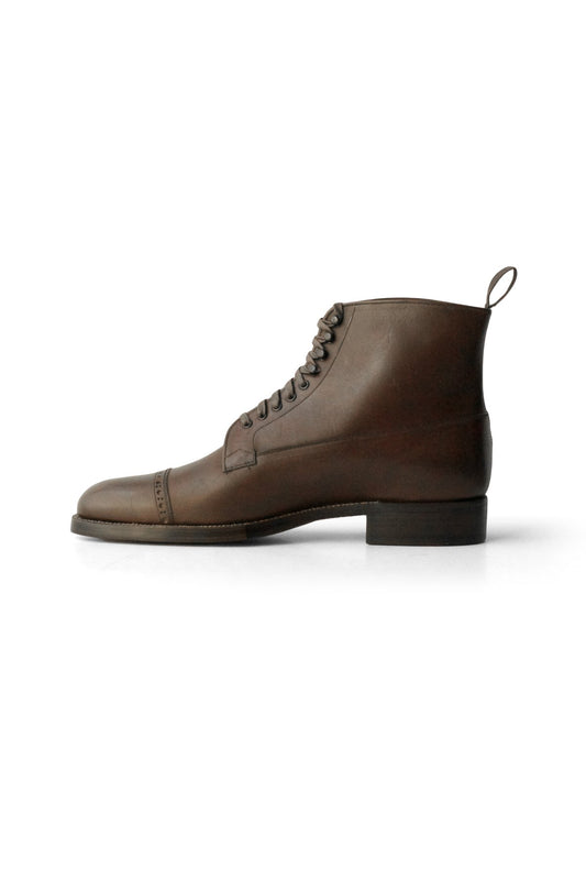 OLD JOE ★★★ - EXCLUSIVE "The Trader" VACHETTA LEATHER CAP TOE BOOTS - BROWN