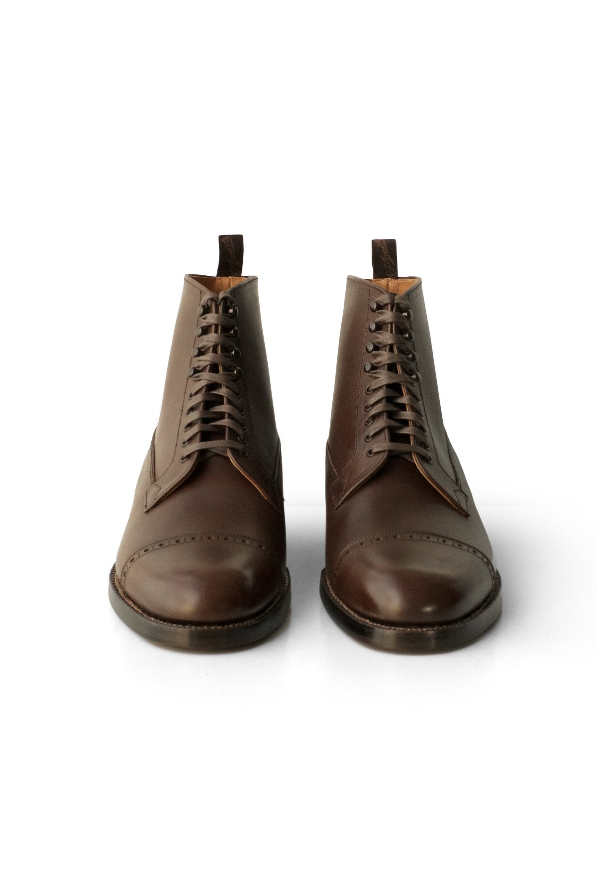 OLD JOE ★★★ - EXCLUSIVE "The Trader" VACHETTA LEATHER CAP TOE BOOTS - BROWN