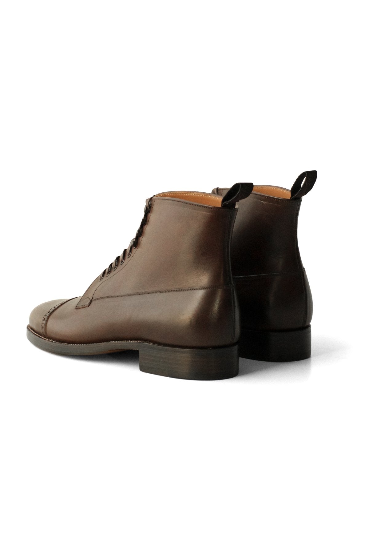 OLD JOE ★★★ - EXCLUSIVE "The Trader" VACHETTA LEATHER CAP TOE BOOTS - BROWN