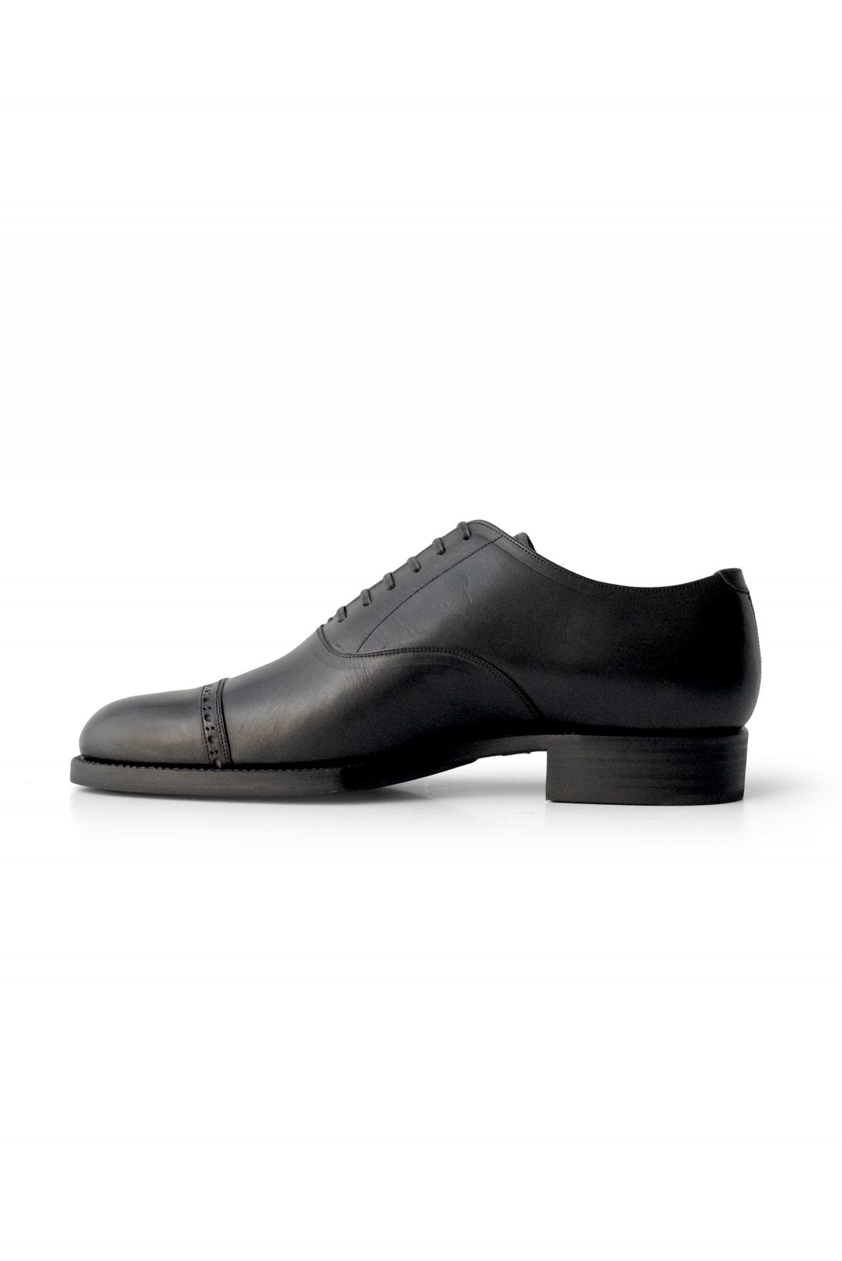 OLD JOE ★★★ - EXCLUSIVE "The Banker" VACHETTA LEATHER CAP TOE SHOES - BLACK