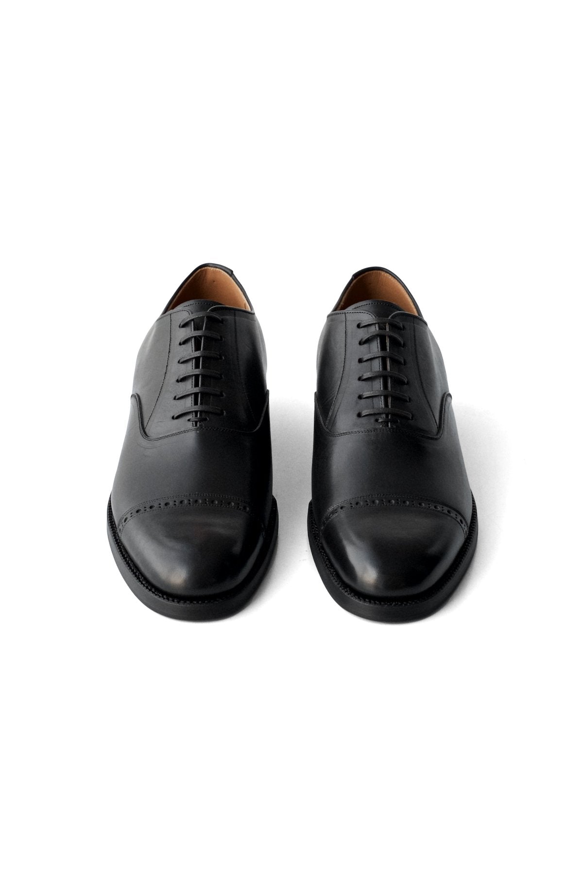 OLD JOE ★★★ - EXCLUSIVE "The Banker" VACHETTA LEATHER CAP TOE SHOES - BLACK