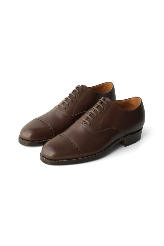 OLD JOE ★★★ - EXCLUSIVE "The Banker" VACHETTA LEATHER CAP TOE SHOES - BROWN