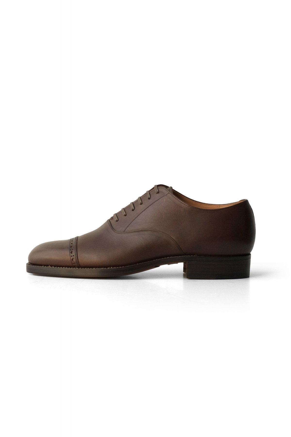 OLD JOE ★★★ - EXCLUSIVE "The Banker" VACHETTA LEATHER CAP TOE SHOES - BROWN