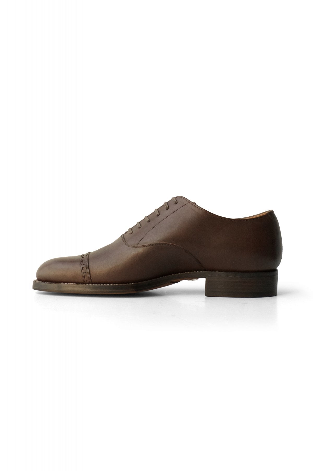 OLD JOE ★★★ - EXCLUSIVE "The Banker" VACHETTA LEATHER CAP TOE SHOES - BROWN