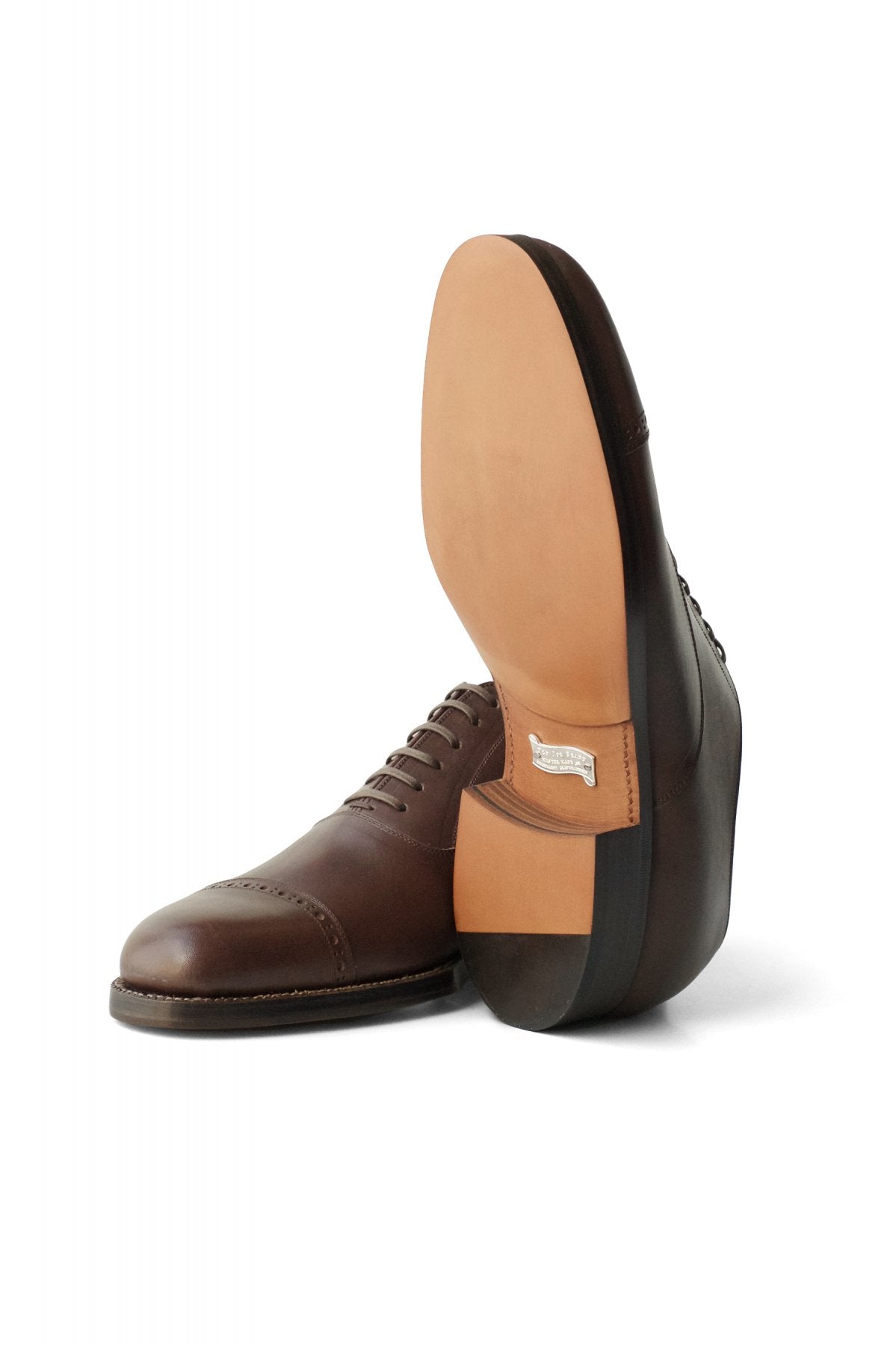 OLD JOE ★★★ - EXCLUSIVE "The Banker" VACHETTA LEATHER CAP TOE SHOES - BROWN