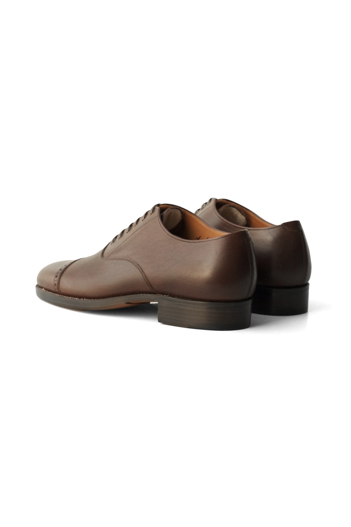 OLD JOE ★★★ - EXCLUSIVE "The Banker" VACHETTA LEATHER CAP TOE SHOES - BROWN