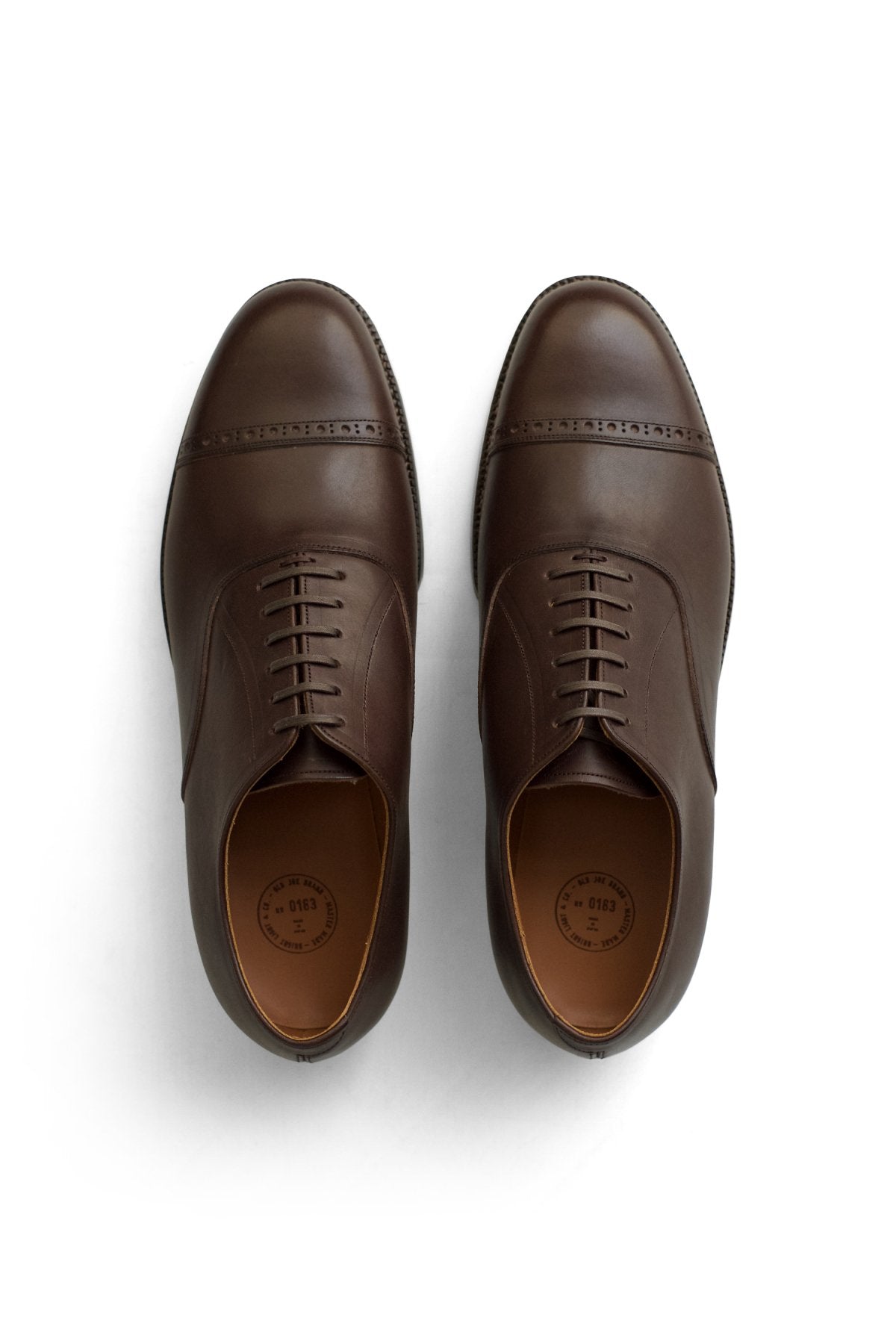 OLD JOE ★★★ - EXCLUSIVE "The Banker" VACHETTA LEATHER CAP TOE SHOES - BROWN