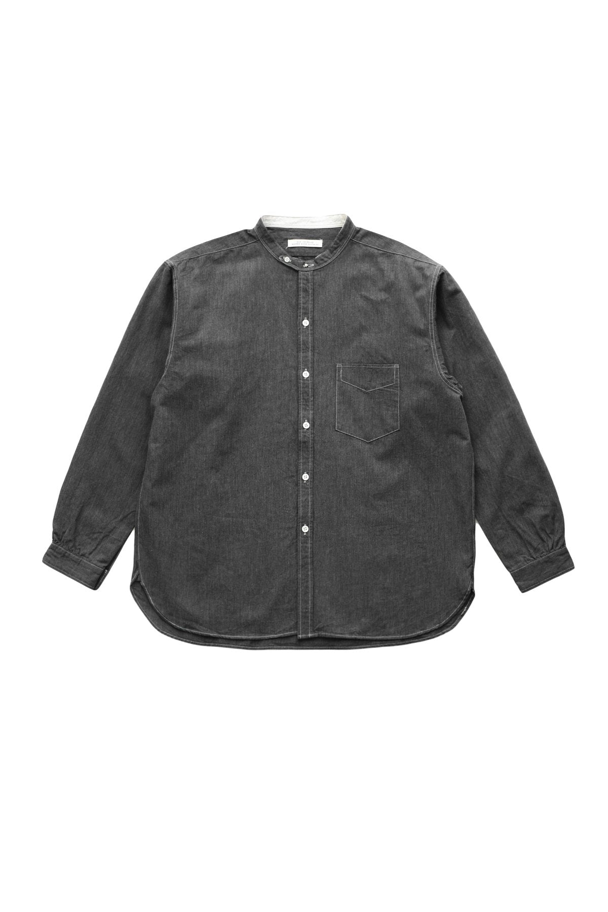 OLD JOE - STUD BUTTON BAND COLLAR SHIRTS - SULFUR CHAMBRAY