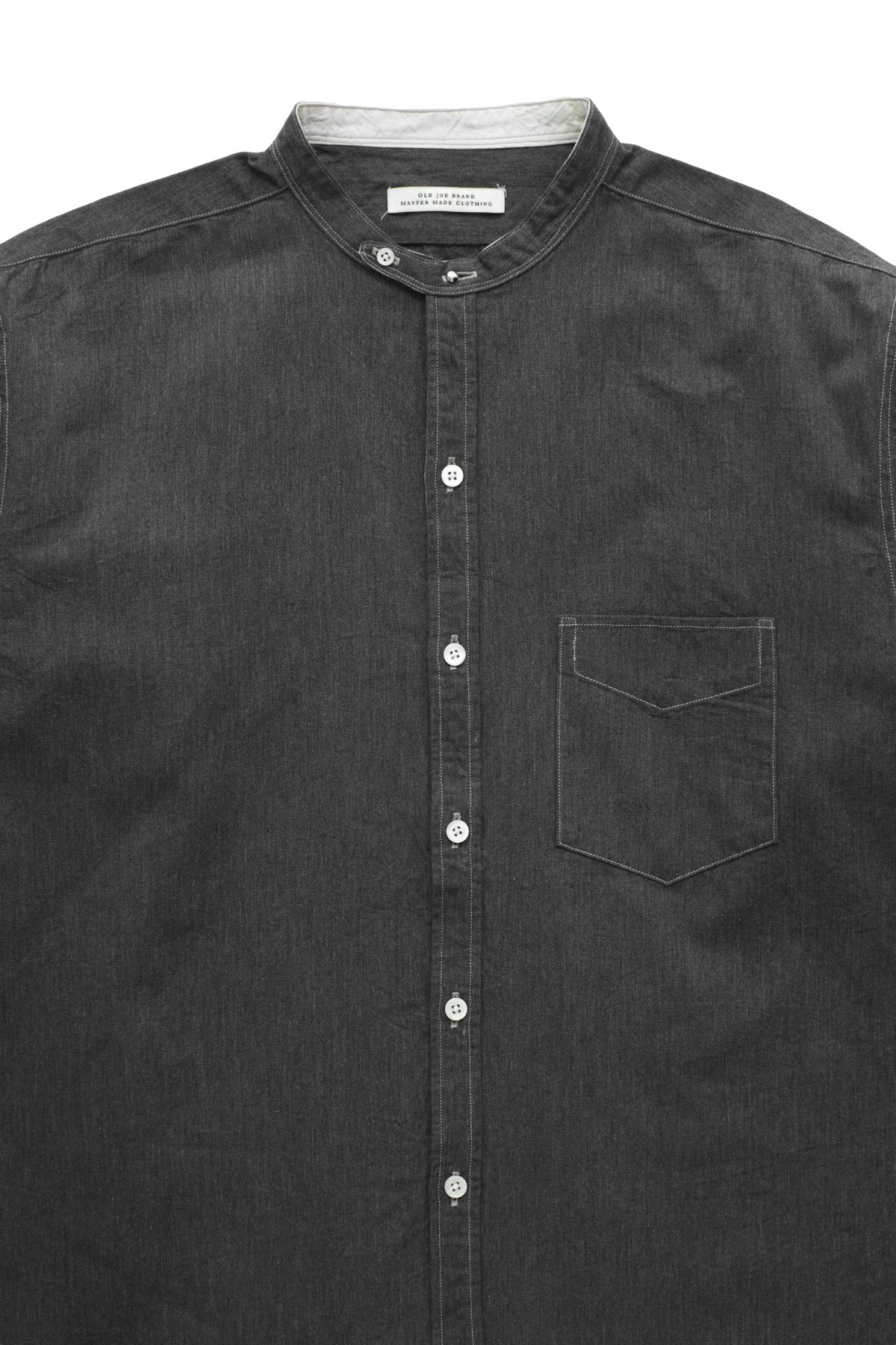 OLD JOE - STUD BUTTON BAND COLLAR SHIRTS - SULFUR CHAMBRAY