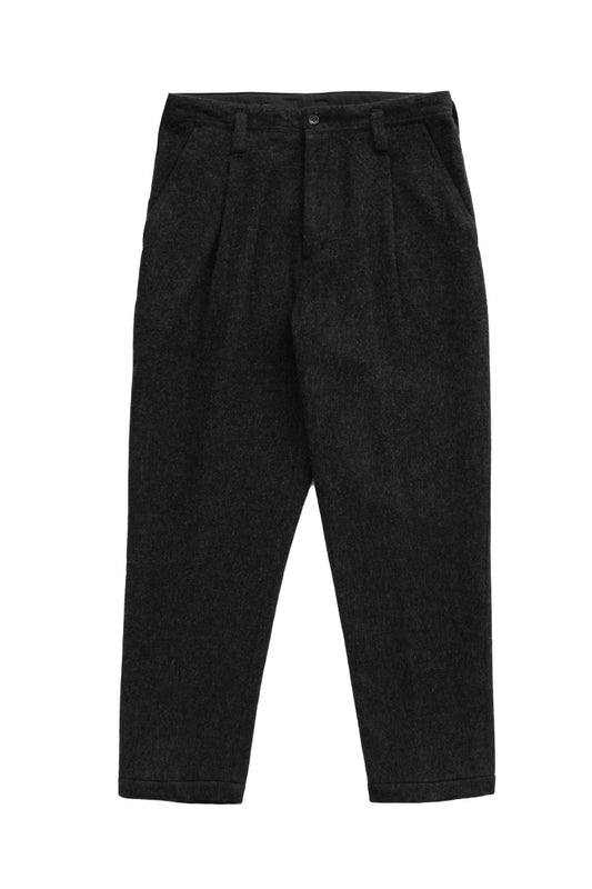 Porter Classic - WOOL & GAUZE CROPPED PANTS - BLACK