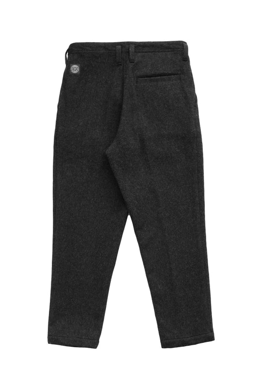 Porter Classic - WOOL & GAUZE CROPPED PANTS - BLACK