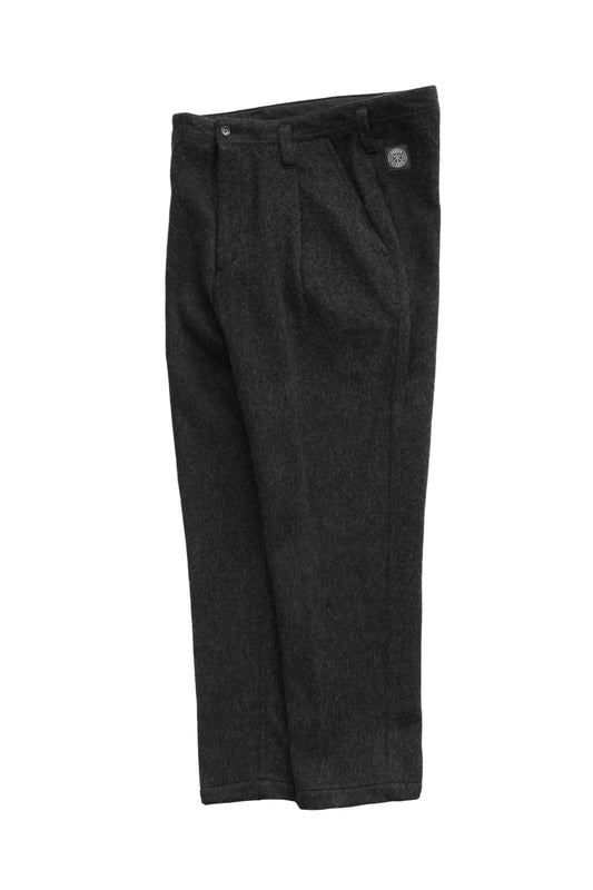 Porter Classic - WOOL & GAUZE CROPPED PANTS - BLACK