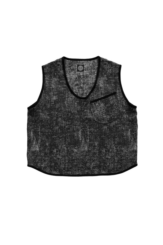 Porter Classic - PEELED CLOTH PULLOVER VEST - BLACK