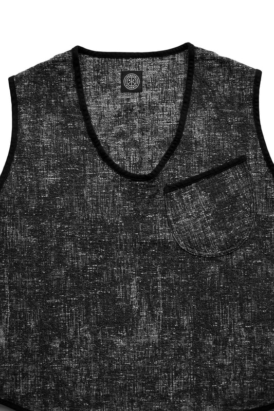 Porter Classic - PEELED CLOTH PULLOVER VEST - BLACK