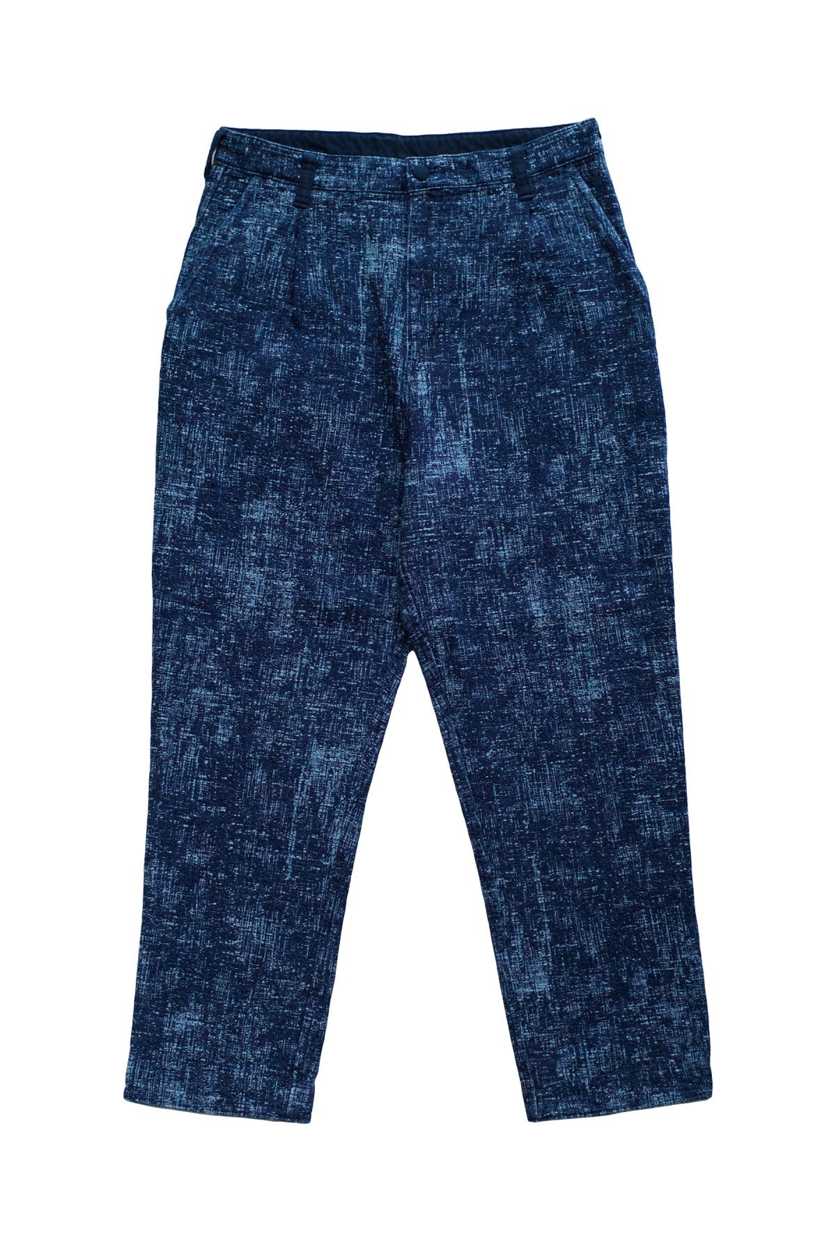 Porter Classic - PEELED CLOTH CROPPED PANTS - BLUE