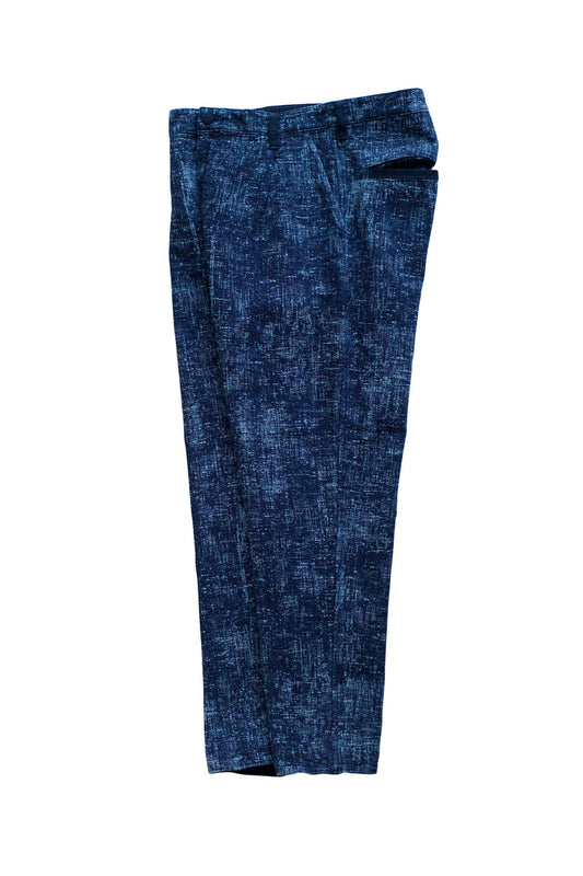 Porter Classic - PEELED CLOTH CROPPED PANTS - BLUE