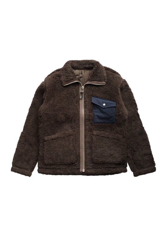 NIGEL CABOURN - SUB PILE JACKET - DARK BROWN