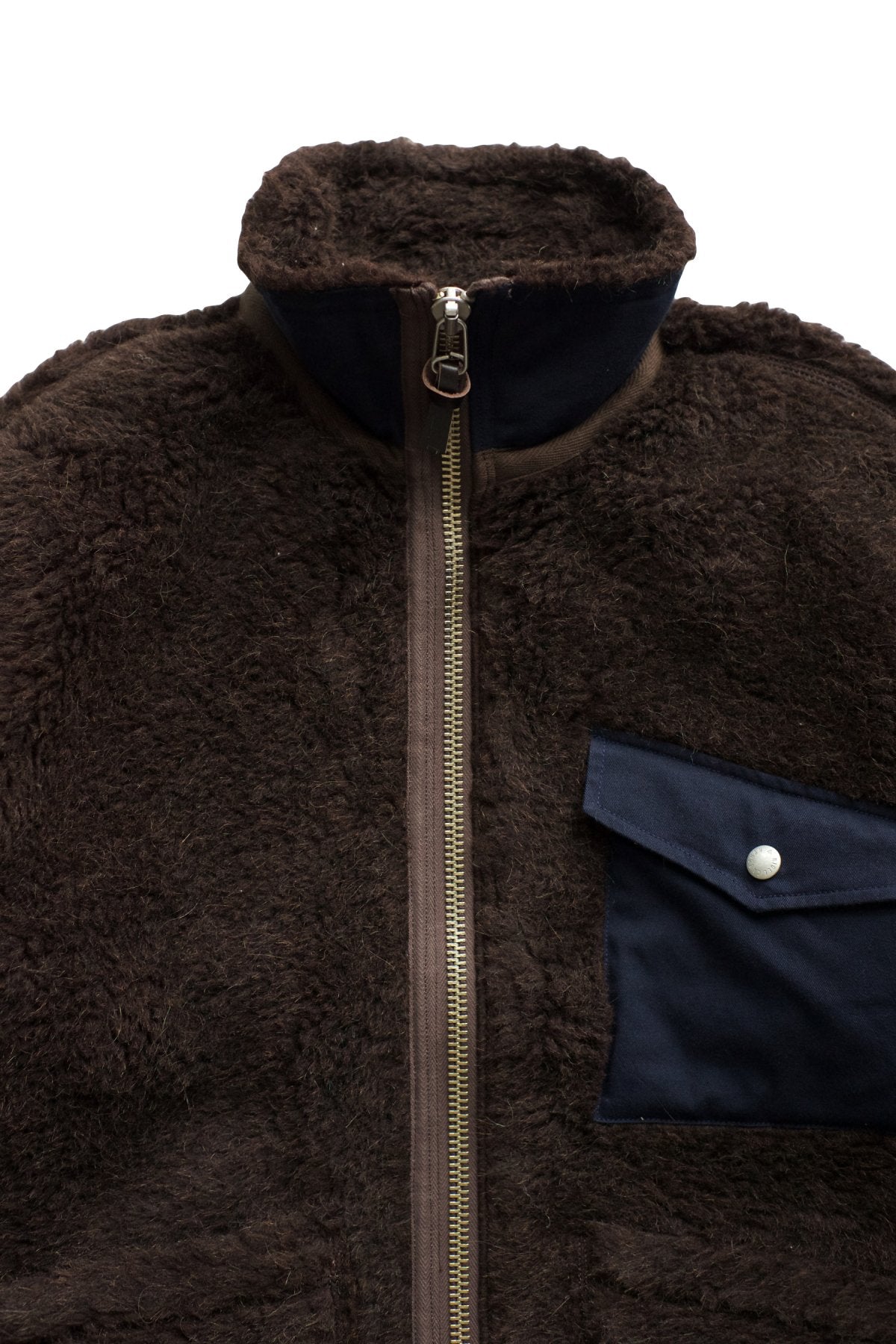 NIGEL CABOURN - SUB PILE JACKET - DARK BROWN