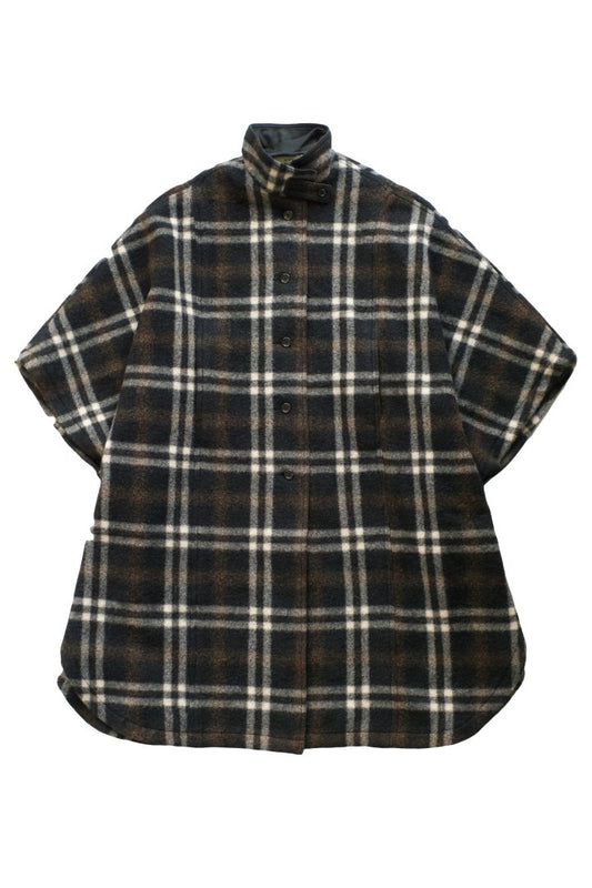 WRYHT - STAND COLLAR MANTLE - BLACK PLAID