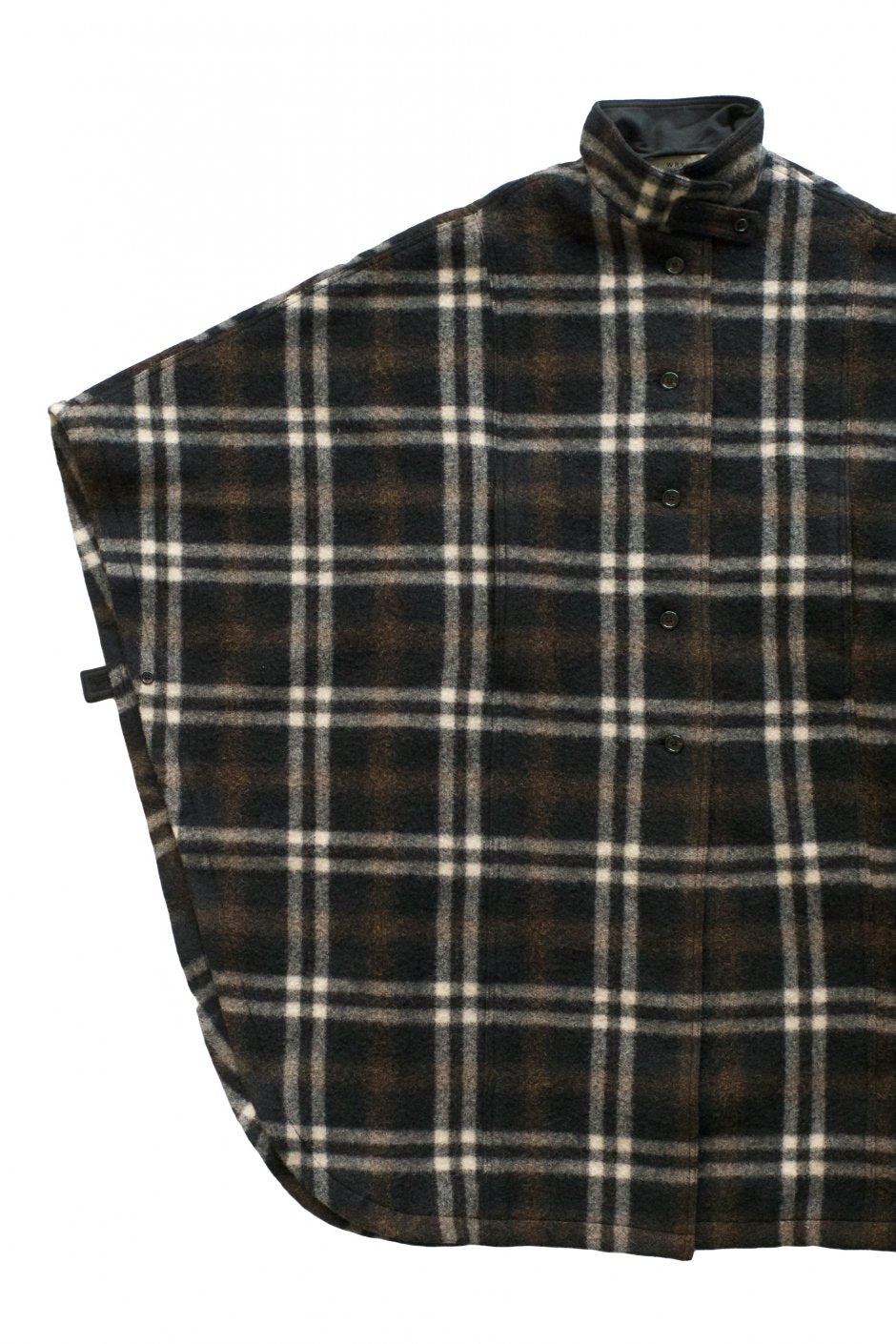 WRYHT - STAND COLLAR MANTLE - BLACK PLAID