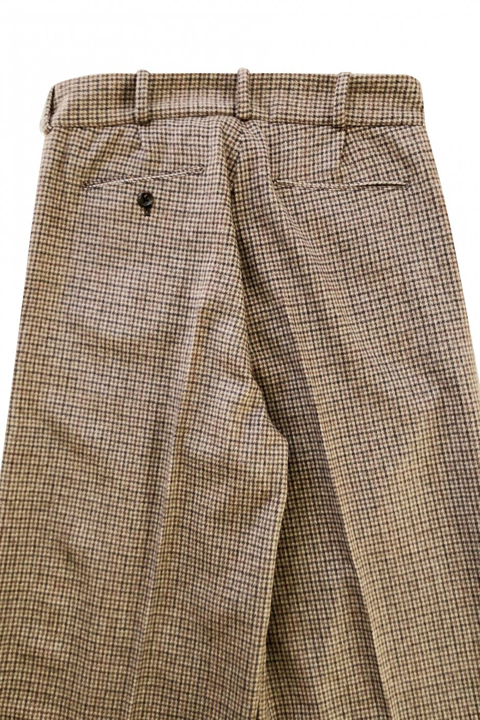 WRYHT- BELTED SACK TROUSER - COGNAC PLAID