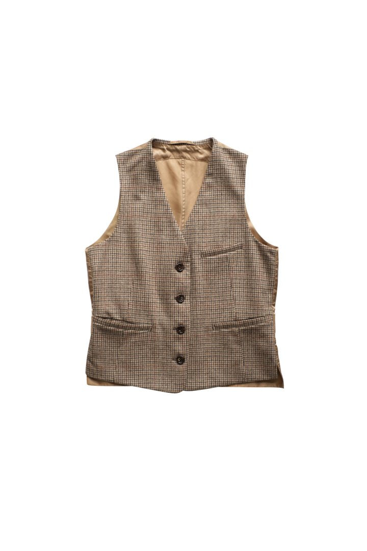 WRYHT - COUNTRY SACK VEST - COGNAC PLAID