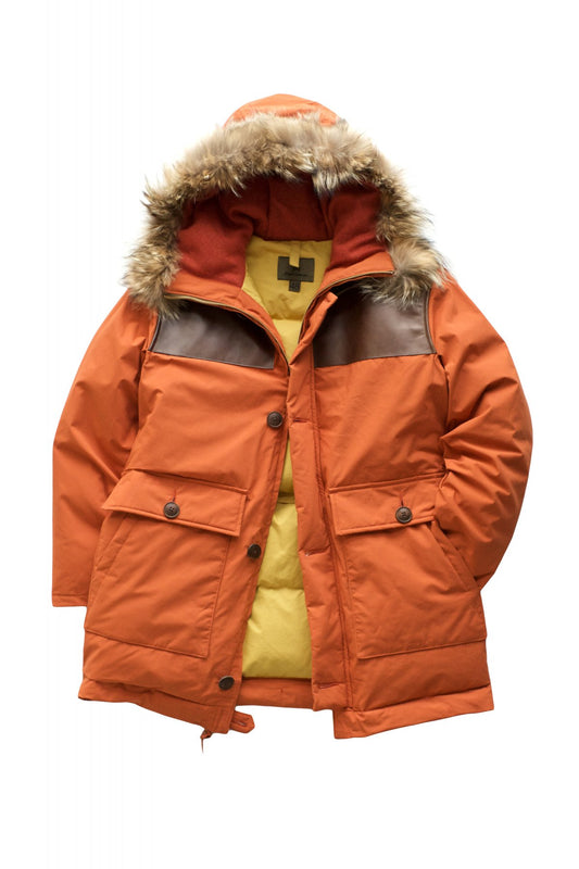 Nigel Cabourn - LONG DONKEY JACKET  - DARK ORANGE