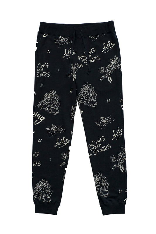 Porter Classic - FLOCKY SWEAT PANTS - BLACK