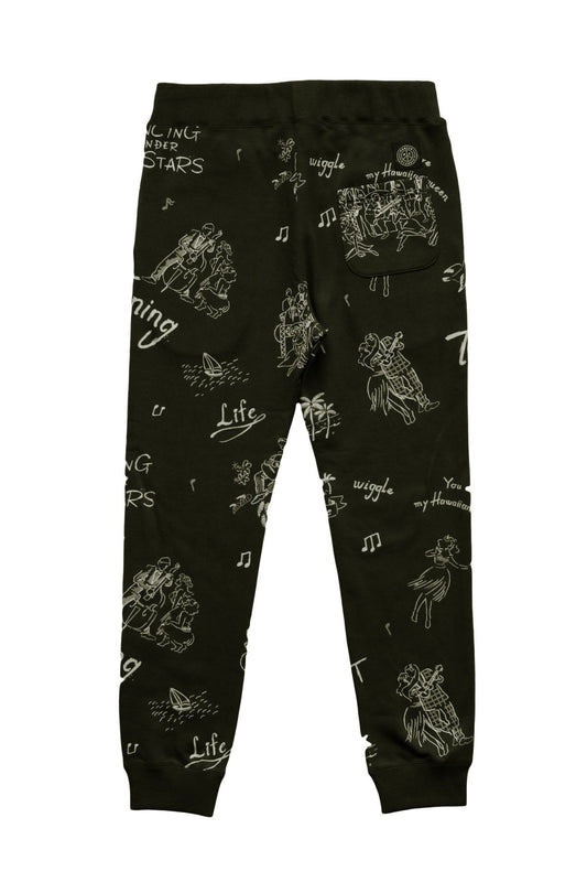 Porter Classic - FLOCKY SWEAT PANTS - BLACK