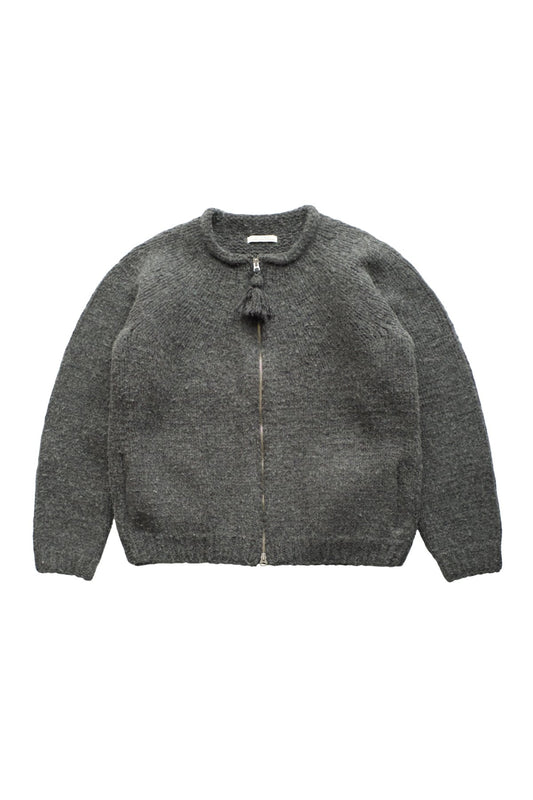 OLD JOE - ZIP UP CREW-NECK COWCHAIN - GRAPHITE