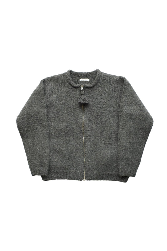 OLD JOE - ZIP UP CREW-NECK COWCHAIN - GRAPHITE