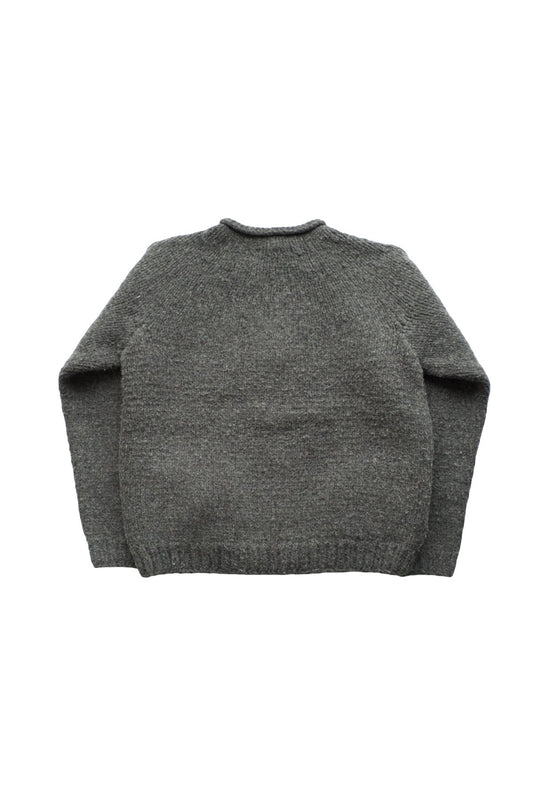 OLD JOE - ZIP UP CREW-NECK COWCHAIN - GRAPHITE