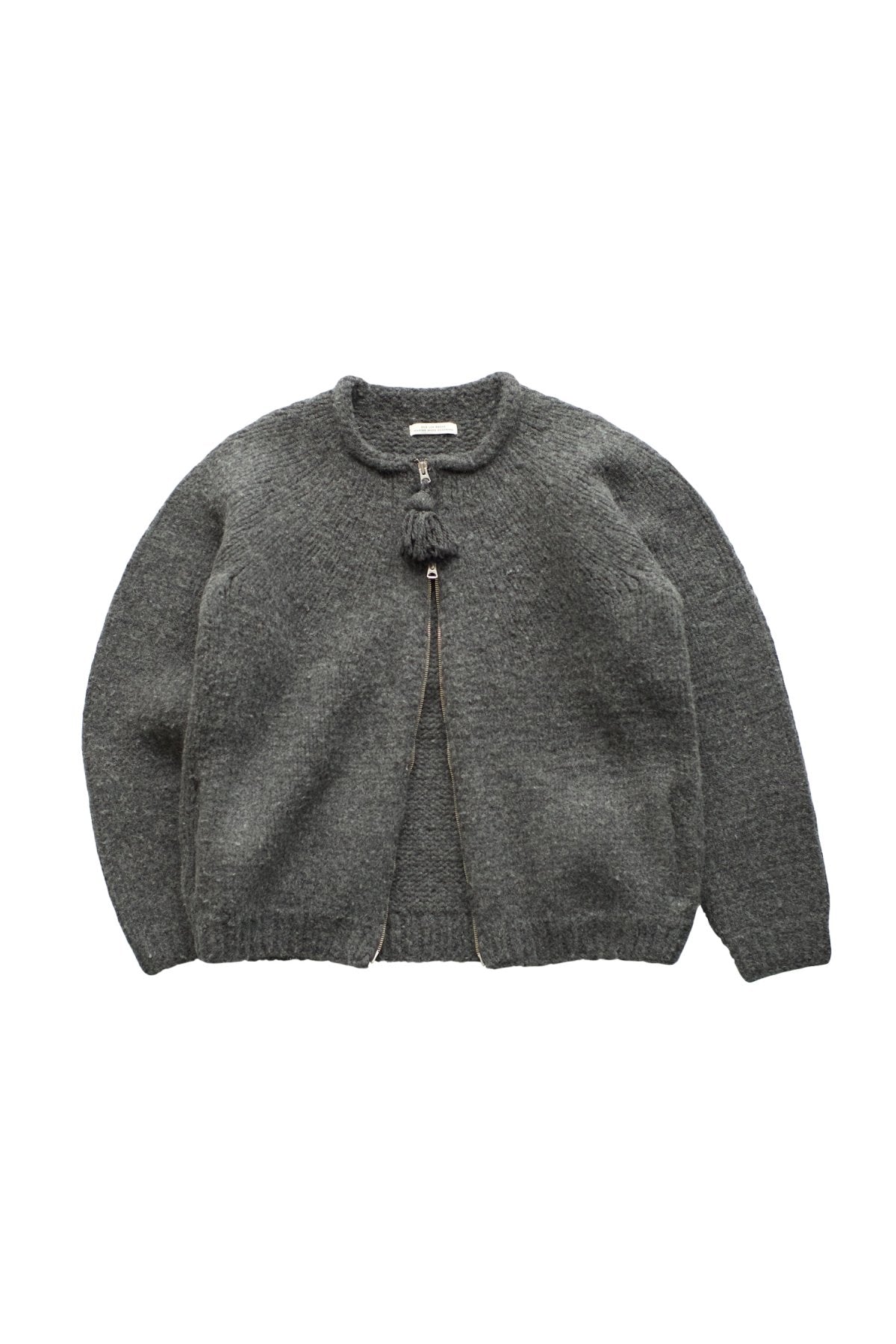 OLD JOE - ZIP UP CREW-NECK COWCHAIN - GRAPHITE