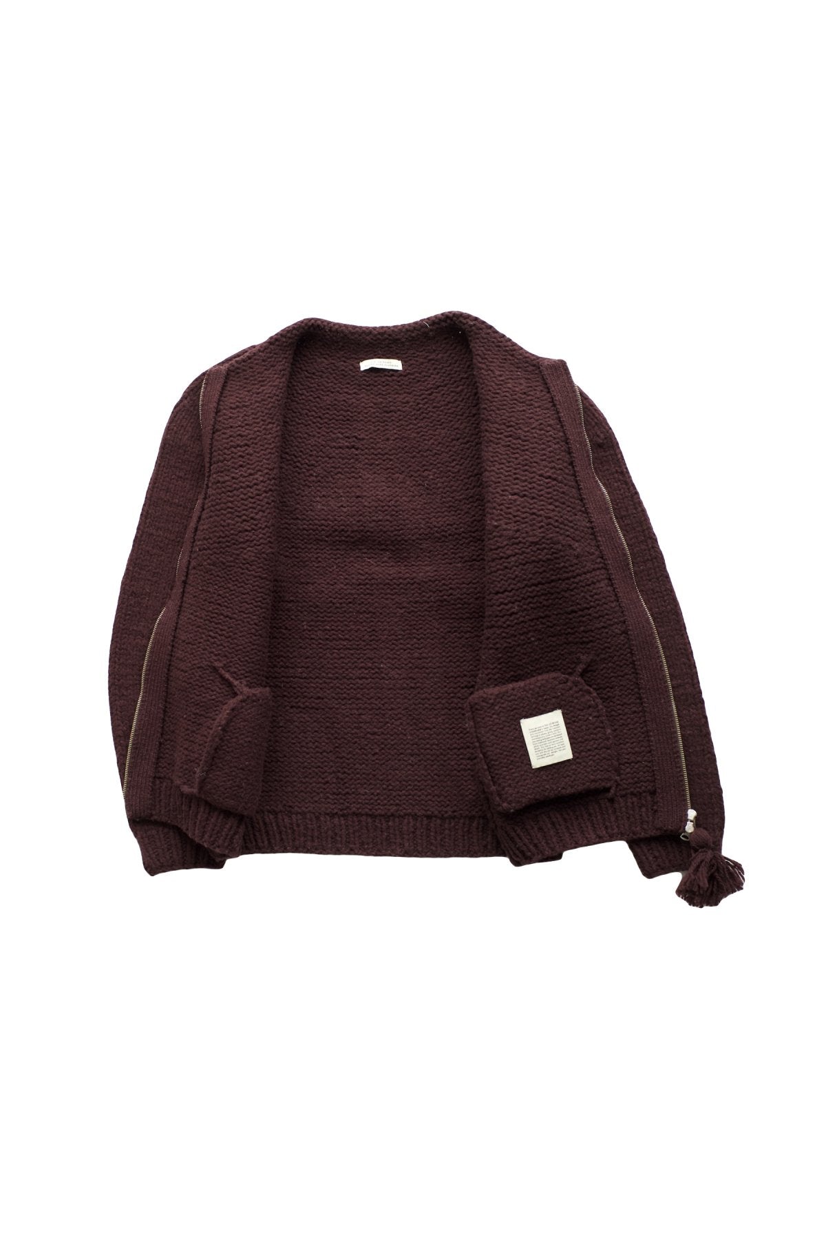 OLD JOE - ZIP UP CREW-NECK COWCHAIN - PORT