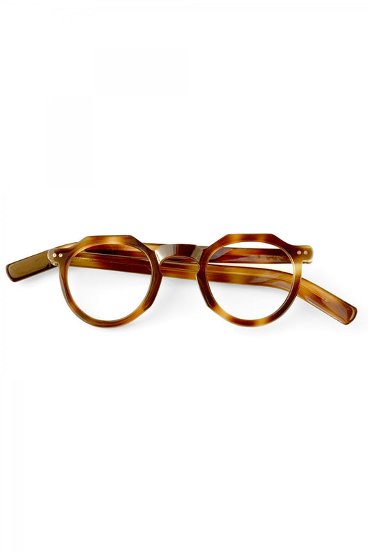 1950S FRANCE VINTAGE EYEGLASS CROWN PANT - AMBER - OPT-501