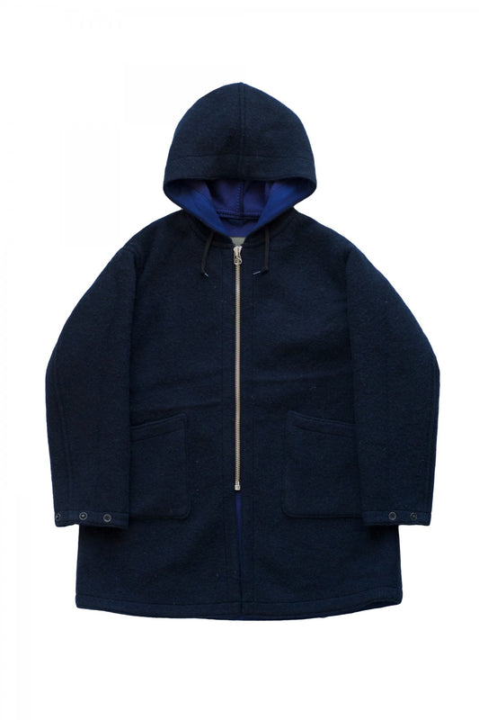 Nigel Cabourn - REVERSIBLE WARM UP COAT - NAVY