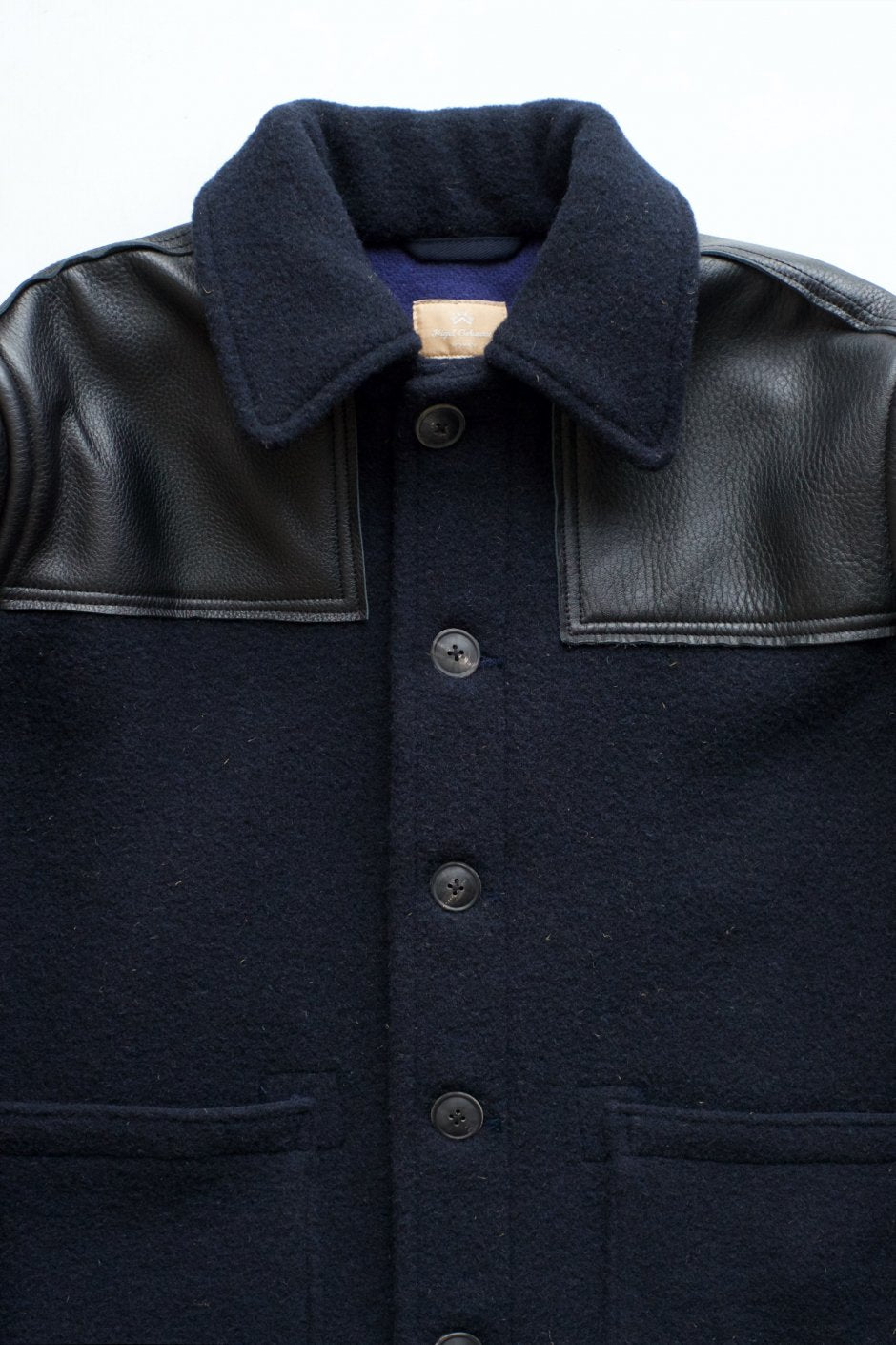 Nigel Cabourn woman - DONKEY COAT LEATHER - NAVY