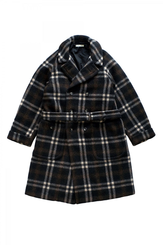 OLD JOE - PILLING MELTON MACKINAW COAT - BLACK PLAID