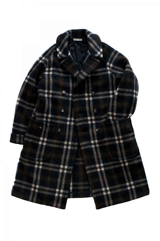 OLD JOE - PILLING MELTON MACKINAW COAT - BLACK PLAID