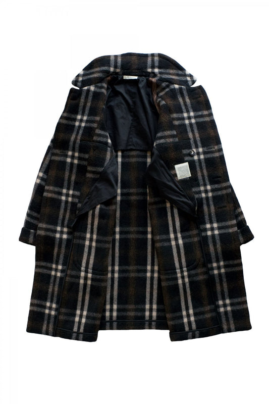 OLD JOE - PILLING MELTON MACKINAW COAT - BLACK PLAID