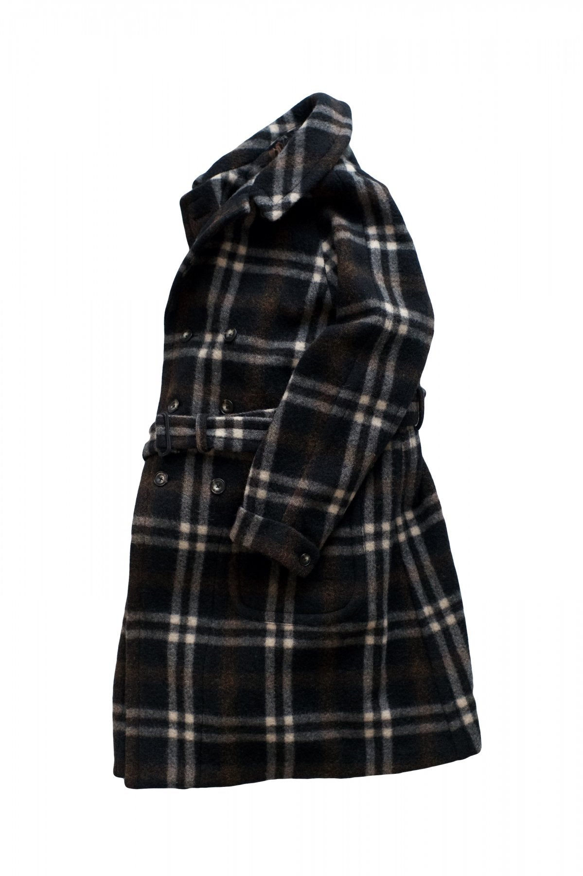 OLD JOE - PILLING MELTON MACKINAW COAT - BLACK PLAID