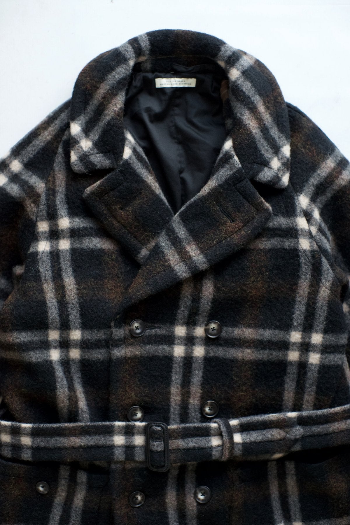 OLD JOE - PILLING MELTON MACKINAW COAT - BLACK PLAID