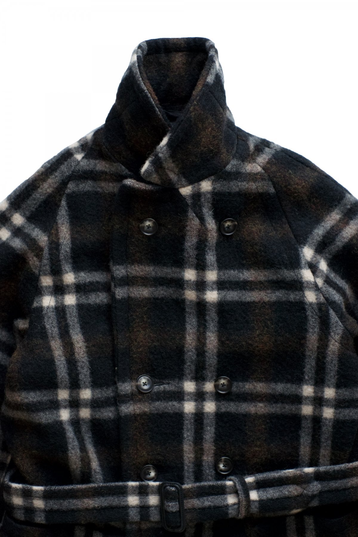 OLD JOE - PILLING MELTON MACKINAW COAT - BLACK PLAID