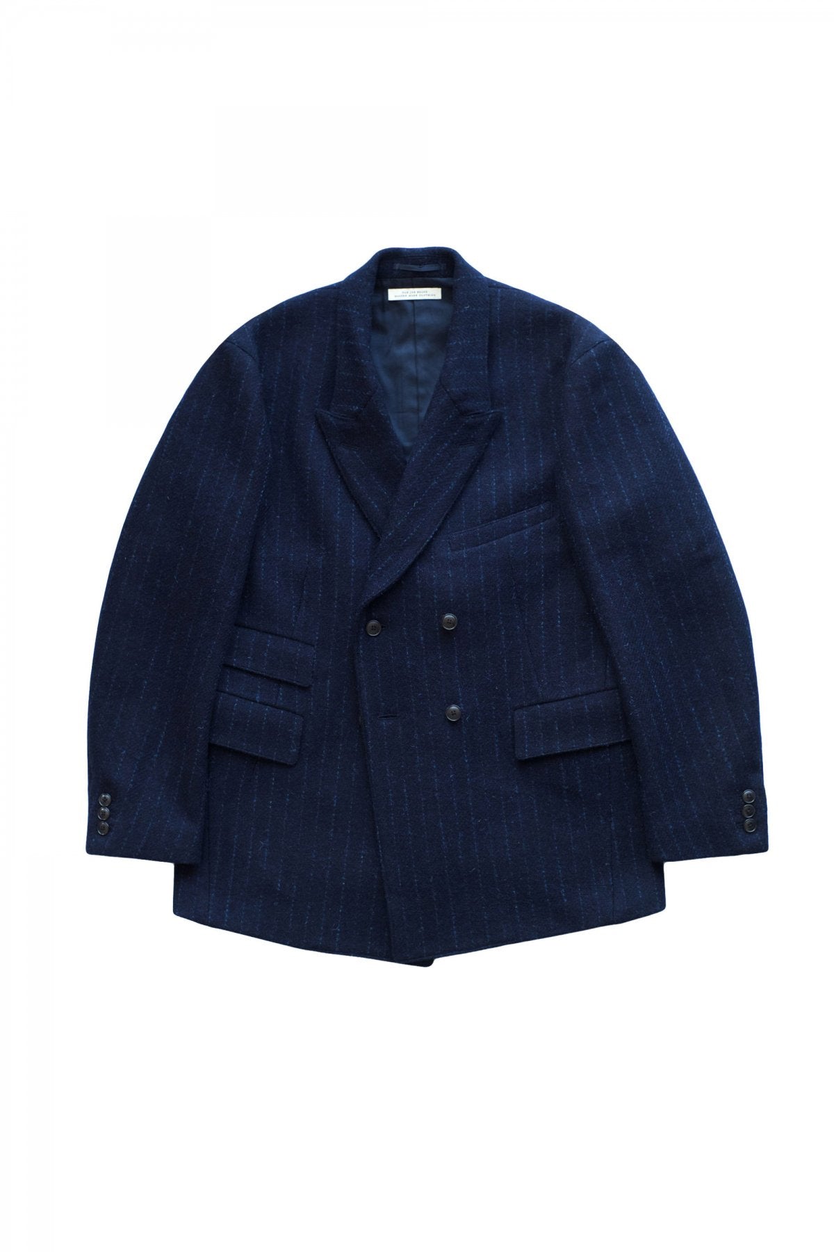 OLD JOE ★★★ - EXCLUSIVE DOUBLE-BREASTED SWING JACKET - HARRIS TWEED NAVY STRIPE