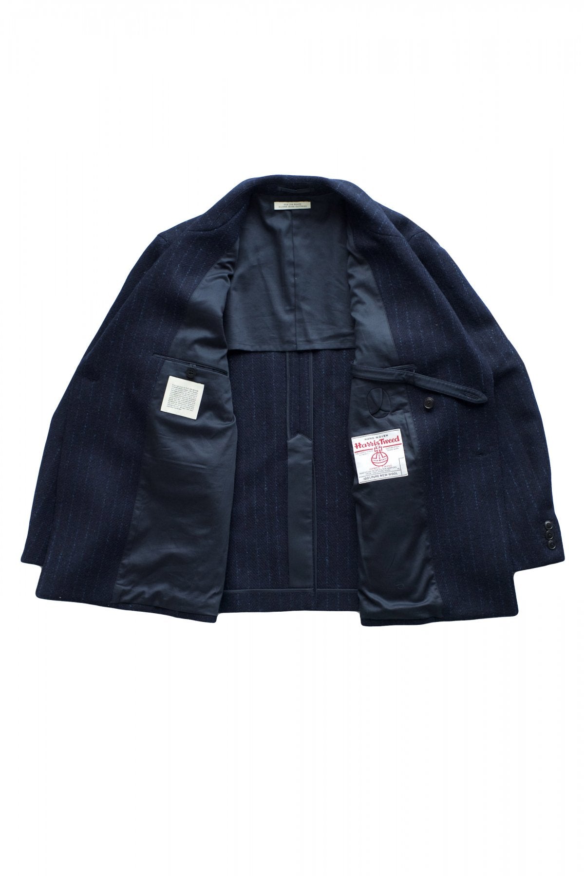 OLD JOE ★★★ - EXCLUSIVE DOUBLE-BREASTED SWING JACKET - HARRIS TWEED NAVY STRIPE