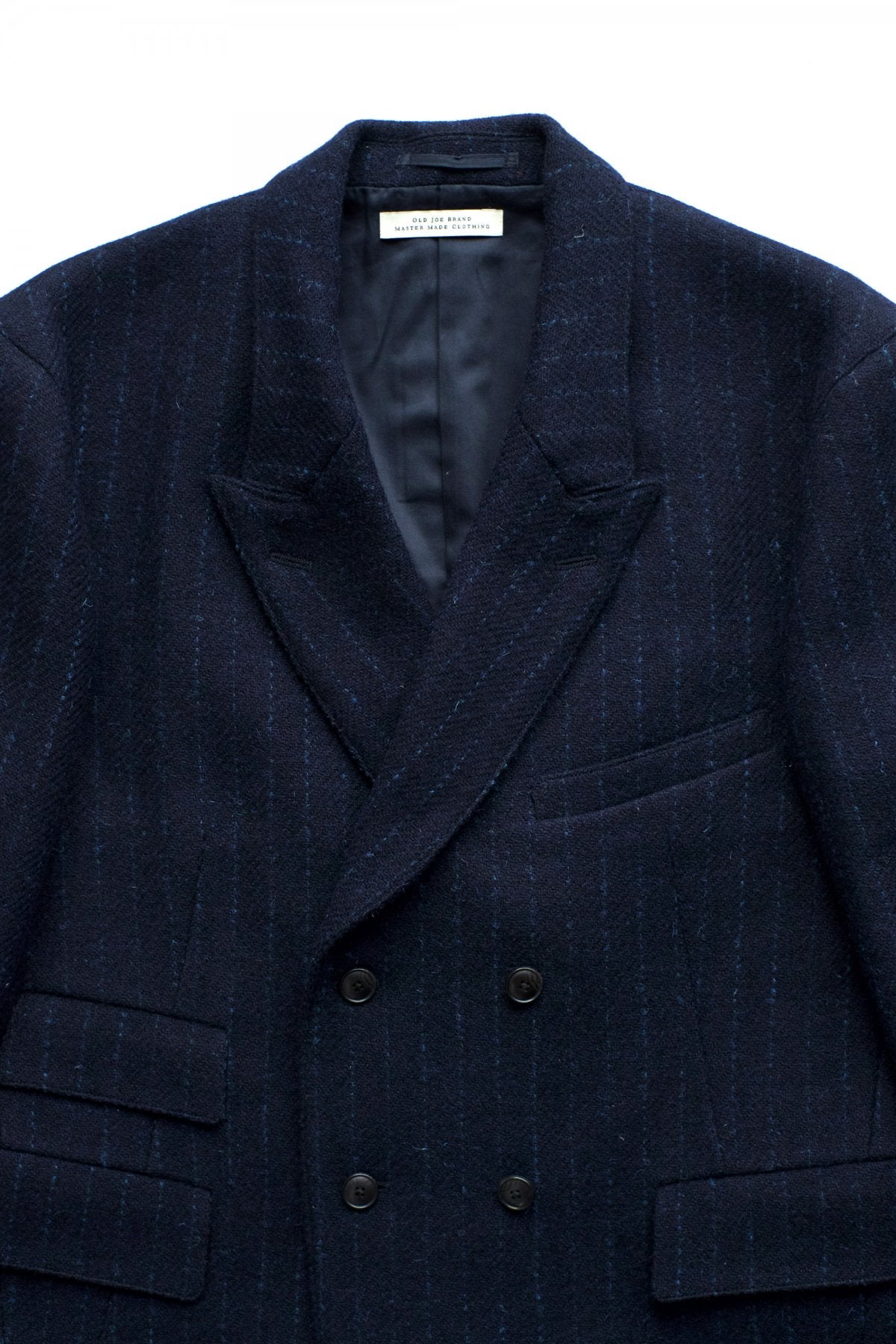 OLD JOE ★★★ - EXCLUSIVE DOUBLE-BREASTED SWING JACKET - HARRIS TWEED NAVY STRIPE