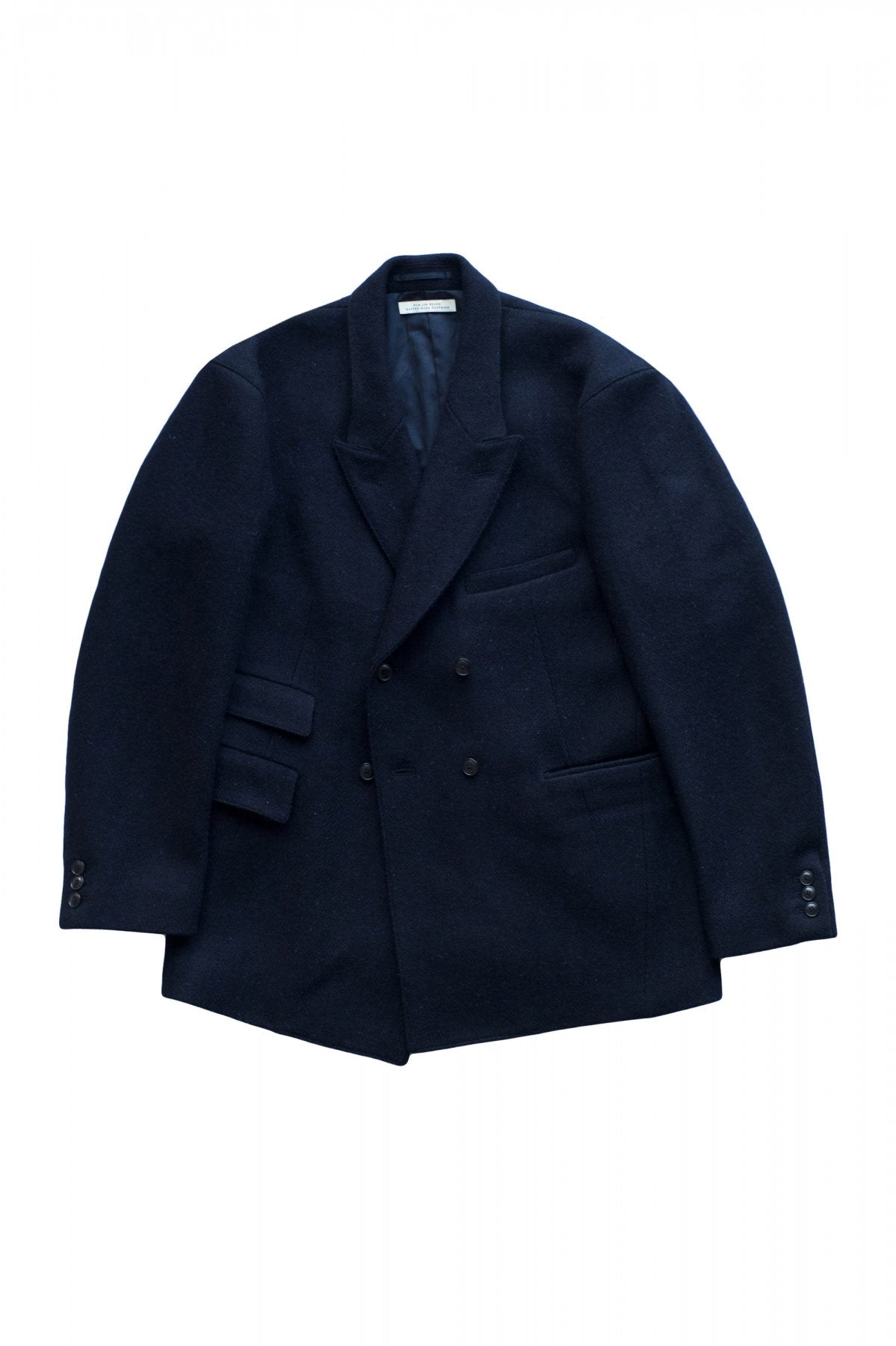 OLD JOE ★★★ - EXCLUSIVE DOUBLE-BREASTED SWING JACKET - HARRIS TWEED NAVY HERRINGBONE