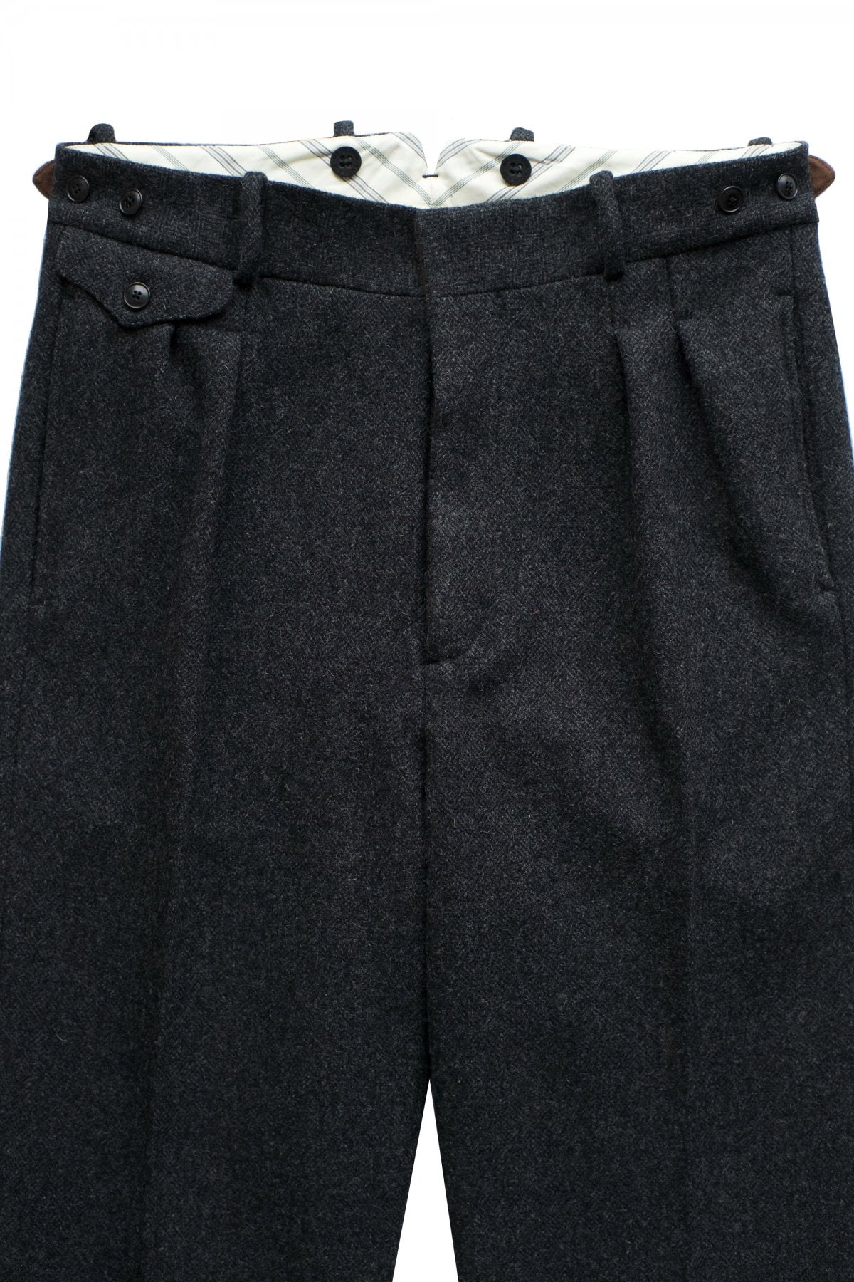 OLD JOE ★★★ - EXCLUSIVE DOUBLE-PLEATED DRAPE TROUSER - DIAMOND WEAVE