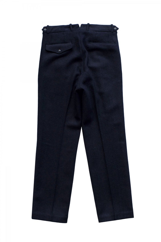 OLD JOE ★★★ - EXCLUSIVE DOUBLE-PLEATED DRAPE TROUSER - HARRIS TWEED NAVY HERRING BONE