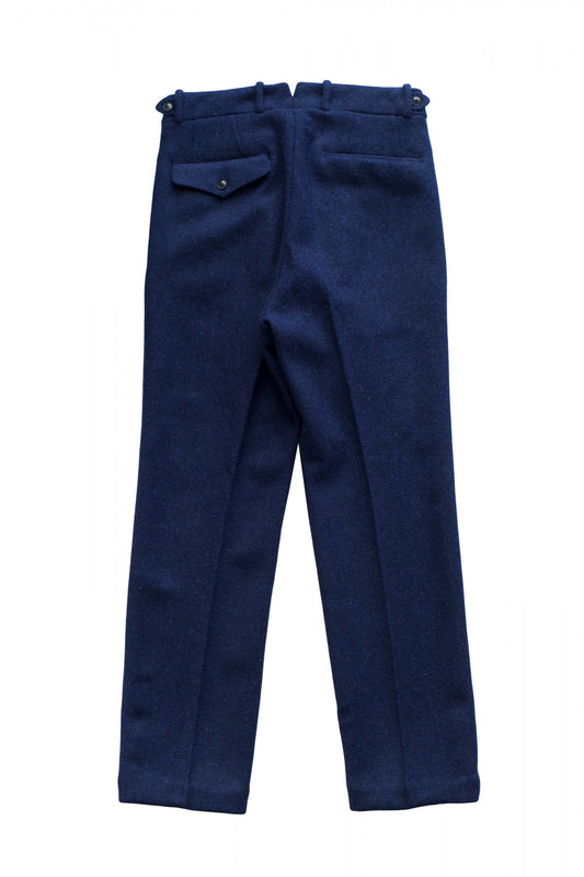 OLD JOE ★★★ - EXCLUSIVE DOUBLE-PLEATED DRAPE TROUSER - HARRIS TWEED BLUE